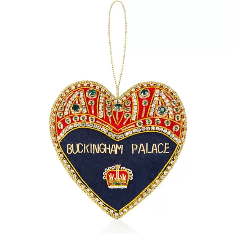 Decorations | Royal Collection Shop Buckingham Palace Navy And Red Heart Decoration