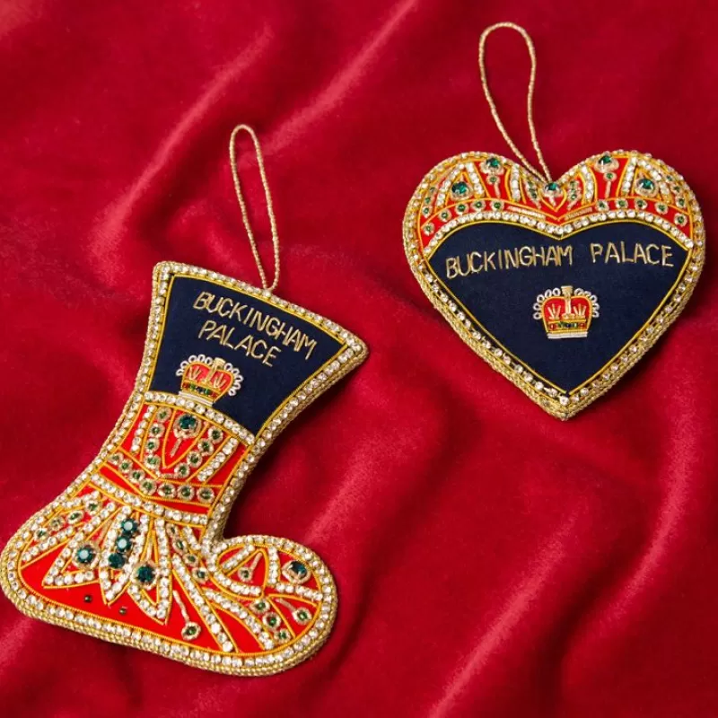 Decorations | Royal Collection Shop Buckingham Palace Navy And Red Stocking Decoration
