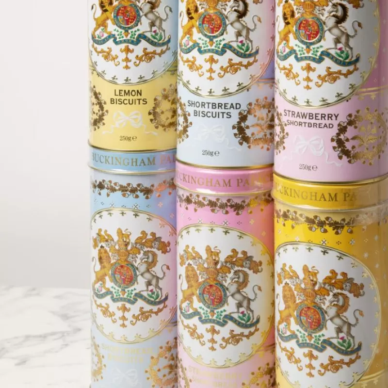 Biscuits | Royal Collection Shop Buckingham Palace Strawberry And Clotted Cream Shortbread Biscuit Tin